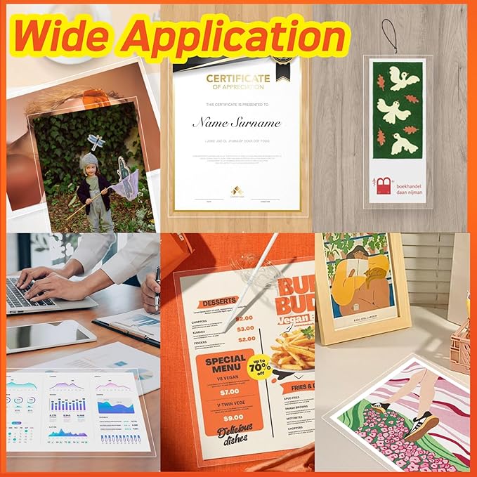 Self Adhesive Laminating Sheets,4Mil 8.5x11inches,60 Sheets Self Sealing Laminating Sheets, Self Adhesive Contact Paper,Clear Laminate Sheets for Stickers,No Machine Needed