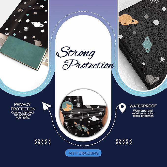 Planets Poly Mailer 10x13 Inch 100 Pcs, Waterproof Shipping Bags for Clothing, Tear-Resistant Mailier Bags, Strong Mailing Bags with Self-Seal