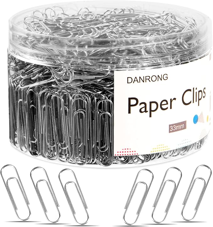 Silver Medium Paper Clips, 750 Pack Paperclips 1.3 Inch (33 mm) Paper Clips Suitable for Office School and Daily Use Also Used for Daily DIY Paper Clip(Silver)