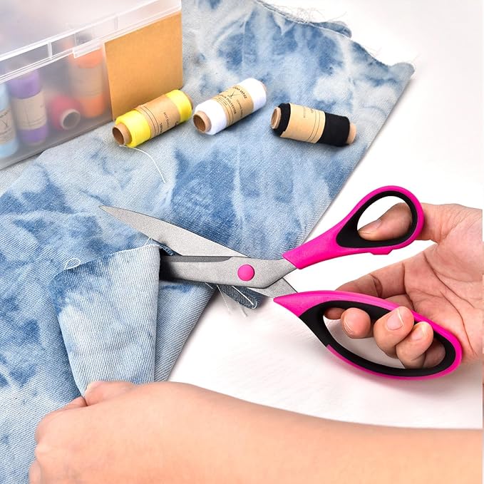 Craft Scissors Set, Sharp Scissors All Purpose Heavy Duty, Teflon Non-stick Titanium Coated, Ergonomic Grip, Ideal for Sewing Fabric DIY&Arts Scrapbook School Office Supplies, 9.3''/8.5''/5.6"