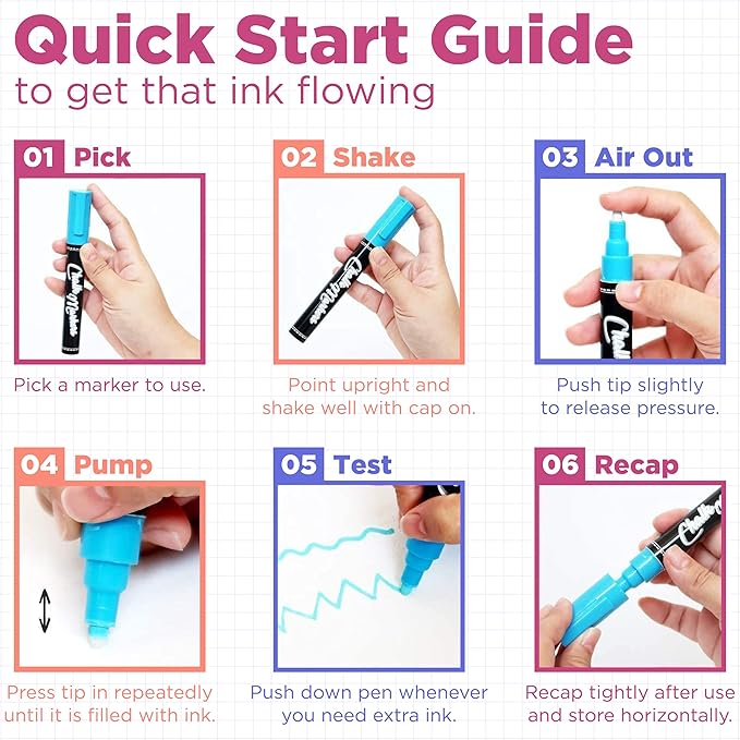 Fine Tip Chalk Markers - Pack of 40 (Neon, Classic & Metallic) Chalk Pens - For Chalkboard, Blackboard, Window, Labels, Bistro, Glass - Wet Wipe Erasable - 3mm Reversible Tip