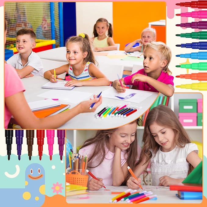 576 Pcs Mini Markers Colored Pen 3.4 Inch Vibrant Colors Portable Short Colored Markers Assorted Multicolor Watercolor Marker Pen for Kids and Adult Glass Office School Supplies (12 Colors)