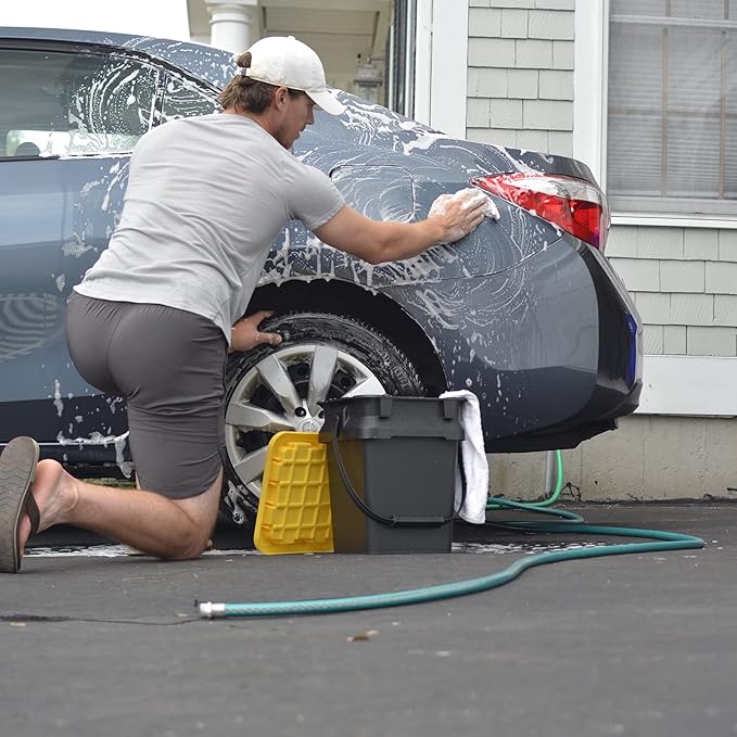 CX BLACK & YELLOW, 5-Gallon Heavy Duty Bucket Tough Storage Container & Snap-Tight Lid, (14.9H x 12W x 13D), Weather-Resistant Design and Stackable Organization Tote [6 Pack]