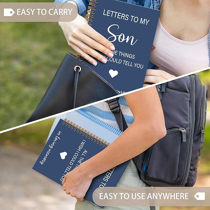 OINDADE Memorial Gifts for Loss of Son Grief Notebook Journal, Letters to My Son in Heaven Journal, Memorial Sympathy Notebooks Gifts for Loss of SonMother, In Loving Memory Sympathy Gifts, 6x8.2In