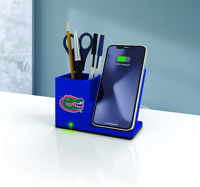 SOAR NCAA Unisex Cell Phone Wireless Charging Stand and Desktop Organizer