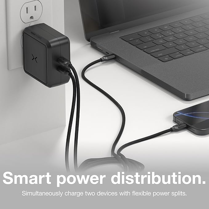 NOCO XGrid X100: 100W USB-C Charger – Dual Port GaN Power Adapter with PD 3.0, QC 4.0+, and PPS – Fast Charging with Smart Power Distribution – Foldable Wall Plug, UL Listed