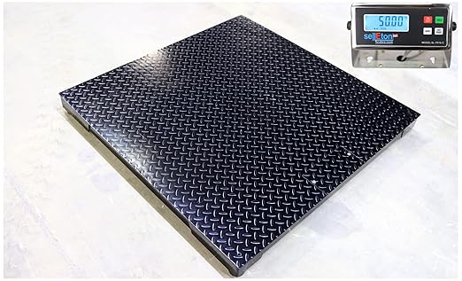 SellEton SL-4x4-1k-NN Floor Scales, Accurate Pallet Scales with Digital Indicator for Warehouse Shipping and Medium Duty Industrial (48"x48", 1000 lb x 0.2 lb)