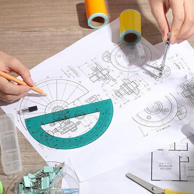 EBOOT Student Geometry Math Set, Drawing Compass and 6 Inch Swing Arm Protractor 180 Degree Math Protractor(Turquoise)