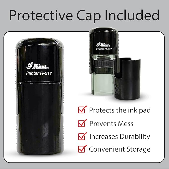 Shiny Smiley Face Teacher Stamp, Round Self Inking Stamp for Classroom, Red Ink