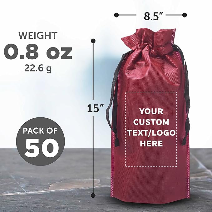 DISCOUNT PROMOS Non-Woven Vineyard Two Bottle Wine Bags