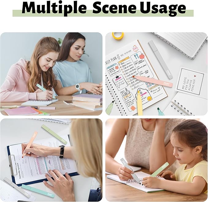 Highlighters Assorted Colors,10Pcs Bible Highlighters and Pens No Bleed, Assorted Colors, Pastel Set, Cute Marker Pens