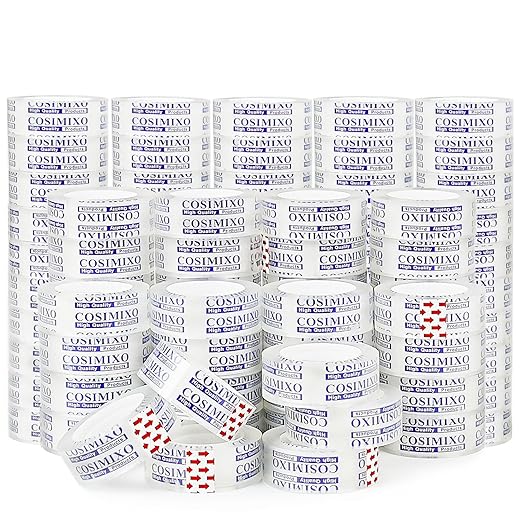 COSIMIXO 96Rolls Crystal Clear Tape Refills for Dispenser, 3/4Inch x 1000 inch,Bulk Transparent Tape,Office Stationery Tape for Home and School