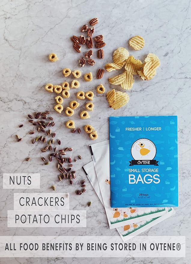 Food Storage Bags for Cheese, Meat, and Produce - Keeps Food Fresher Longer (20 Small bags 10.5"x7.25")