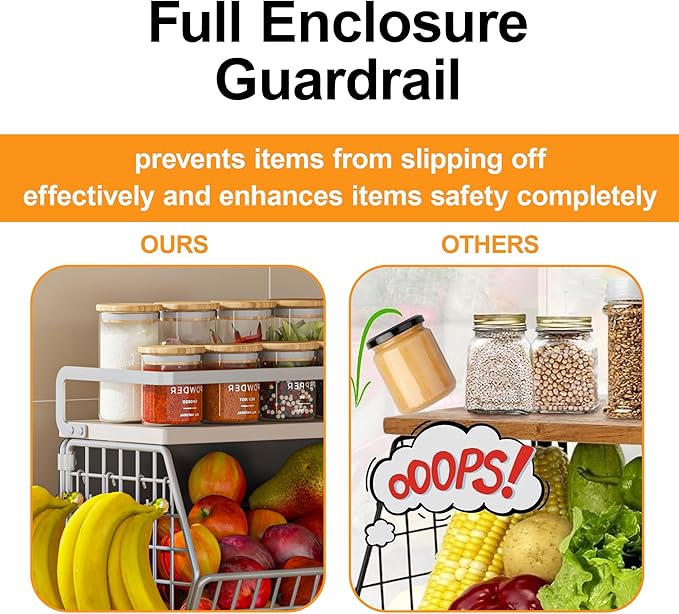 Magnetic Shelf for Fridge,Onion and Potato,Fruit and Vegetable Storage Hanging Basket,Kitchen Counter,RV Laundry Refrigerator Organziers,Magnetic Spice Rack for Refrigerator