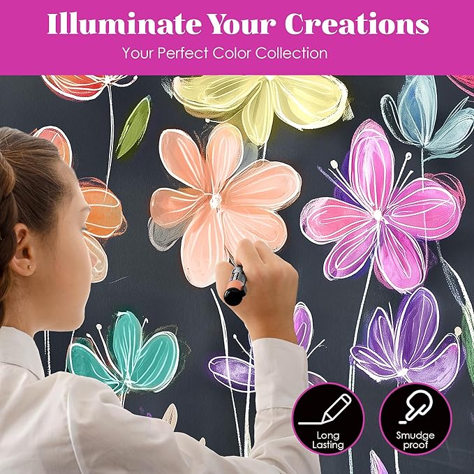 Loddie Doddie Liquid Chalk Markers - 8 Count, 6mm Reversible Chisel & Bullet Tips - Erasable Macaron Pastel Pens for Chalkboard & Acrylic Calendar - Teacher Must Haves - Dry Erase Markers - Chalk Pens