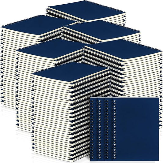 Yahenda 180 Pcs Spiral Notebook Bulk A5 Journal Lined 8.3'' x 5.5'' Writing Composition Paper Small Notepad Subject Notebook for Students Office Business Back to School Supplies (Deep Blue)