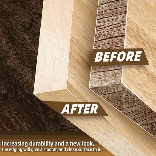 GSCIT Club Birch Edge Banding, 1 1/2 inch x 50ft roll of Veneer Edge Banding Preglued Flexible, Real Wood Tape Banding