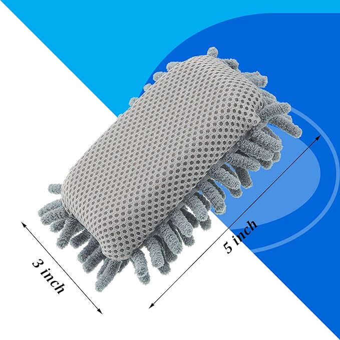 Zonon 4 Pieces Dry Erase Eraser Microfiber Shag Washable Whiteboard Eraser for Markers, Chalk, Classroom, Home and Office(Gray)