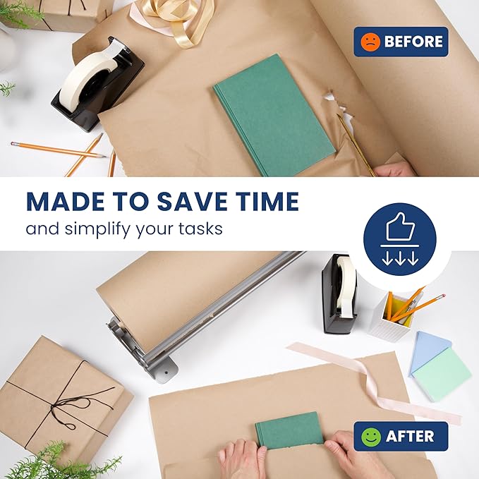 DIY Crew 18 Inch Paper Roll Dispenser and Cutter - Heavy-Duty Wall Mountable, Non Slip Tabletop - Kraft, Freezer, Butcher Paper - Up to 1000ft Rolls