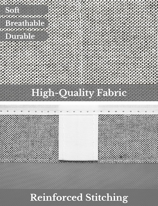 StorageWorks Closet Storage Bins, Large Storage Baskets with Clear Window and Handles, Foldable Fabric Organizer for Clothes, Shelves, Gray, 3 Pack