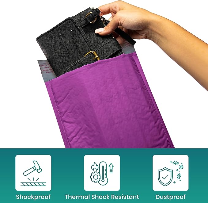 Levex - #0 6" x 10" [10 Pack] Purple Poly Bubble Mailers, Padded Envelope Mailers, Packing Envelope & Mailing Bags for Shipping