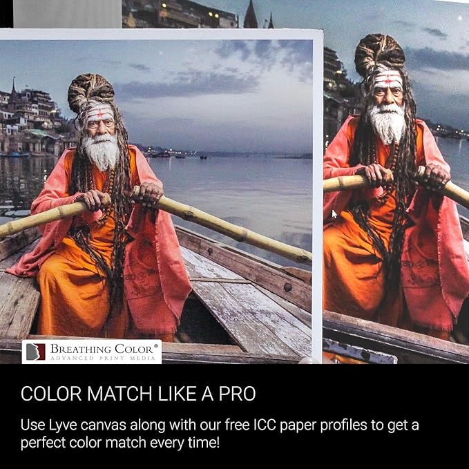 Premium Lyve Matte Canvas Paper Perfect For Use on Professional Makes and Models of Epson, Canon and HP printers preferred by Professionals. 19 mil textured Canvas offered in a 24 inch by 40 ft roll