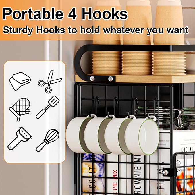 Magnetic Shelf for Fridge,Kitchen Storage Basket for Onion,Potato,Snack,Spice,Fruit and Vegetable Storage,Kitchen Countertop,Pantry Hanging Basket Organizer
