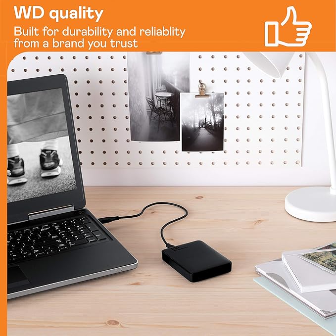 WD 1.5TB Elements Portable External Hard Drive for Windows, USB 3.2 Gen 1/USB 3.0 for PC & Mac, Plug and Play Ready - WDBU6Y0015BBK-WESN