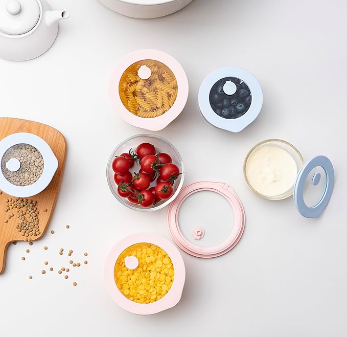 Urban Green Glass Food Container Set with Glass Lid, 6 Pack, Meal Prep Containers with Silicone Framed Airtight Lid, Leakproof, 100% Plastic Free,