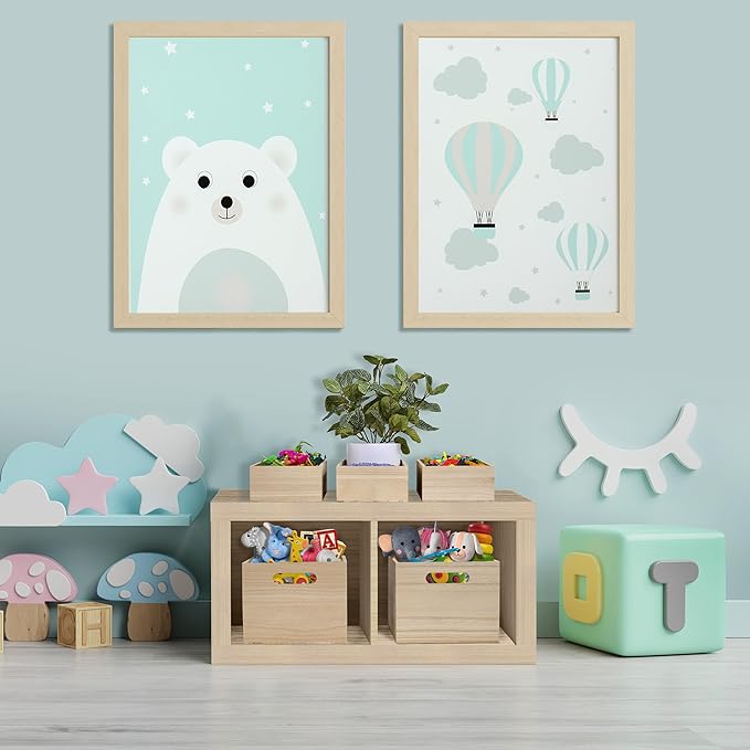 Sorbus Unfinished Wood Crates - Organizer Bins, Wooden Box for Pantry Organizer Storage, Closet, Arts & Crafts, Cabinet Organizers, Containers for Organizing (2 Pack)