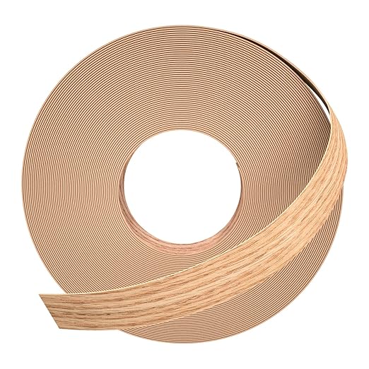 GSCIT Club Red Oak Edge Banding, 7/8 inch x 50ft roll of Veneer Edge Banding Preglued Flexible, Real Wood Tape Banding