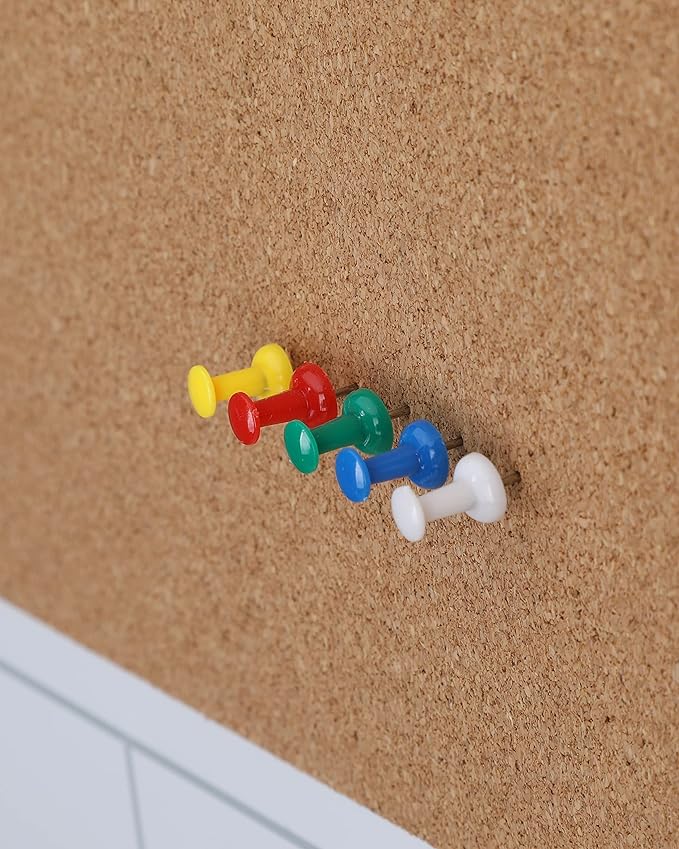 PAPERPAL 280 Assorted Color Push Pins for Cork Board, Colorful Thumb Tacks for Wall Hangings, Pushpins for Office School & Personal Use, Standard Size Push Pin Tacks