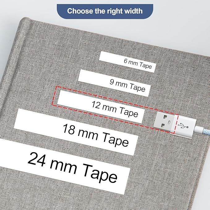 Unismar 100-Pack Compatible for Brother Black on White 12mm Label Tape Replacement for Ptouch PTD200 PTD202 PTD210 PTD600 PTD400 PTH100 PTH110 PT1280 Label Printer 26.2Ft(8m)