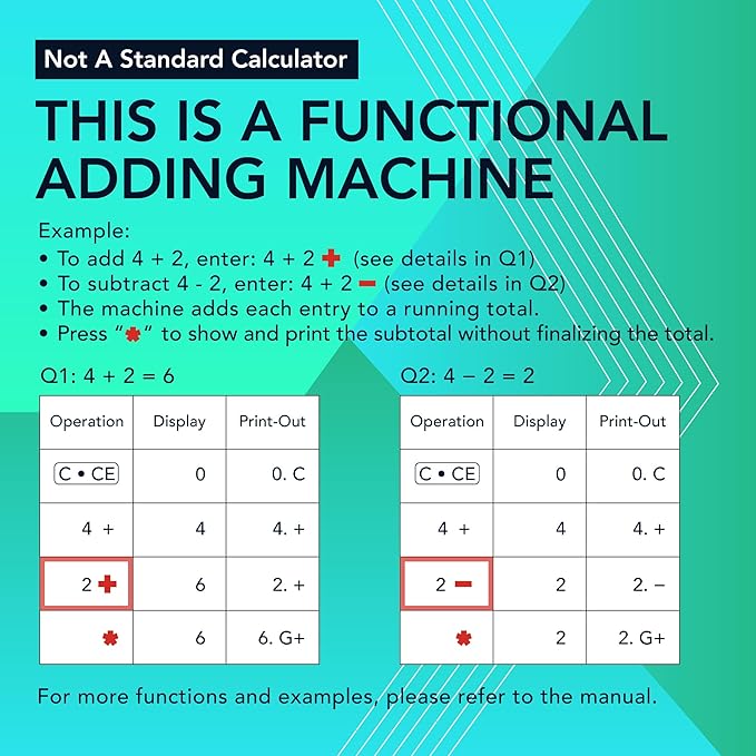 CATIGA 12 Digit Thermal Printing Calculator with Tape Print Out, Ink-Free Adding Machine, 5X Faster Quite at 8.0 LPS, Extra Large Fluorescent Display, Tax Calculation with Clock and Calendar, SP-2401