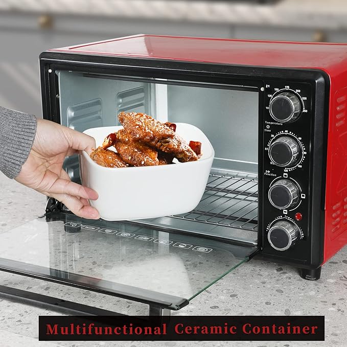 GDCZ Ceramics Butter Dish with Wooden Lid- Large Covered Butter Holder for Countertop, Butter Keeper Container Perfect for Holds 4X 4oz West/East Coast Butter, White