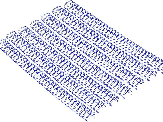 100 Pack Double Loop Wire Binding Spines, YolieraArt 1/4 Inch Spiral Binding Coils for Letter Size,Metal Bindings for Notebook Binder Machine (20 Sheet Capacity, 100P, 3:1 Pitch Twin Combs, Blue)