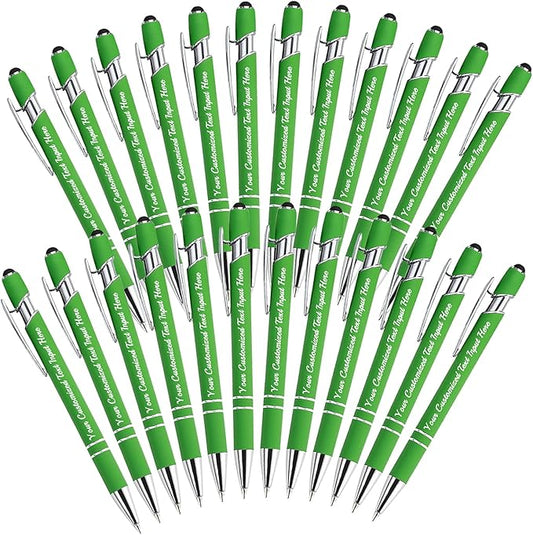Personalized Ballpoint Pen 24pcs, Custom Pens Free Engraved Bulk with Name Logo, Soft Black Ink Stylus with Touch Metal Office, Gift for Anniversaries, Graduations, Birthdays