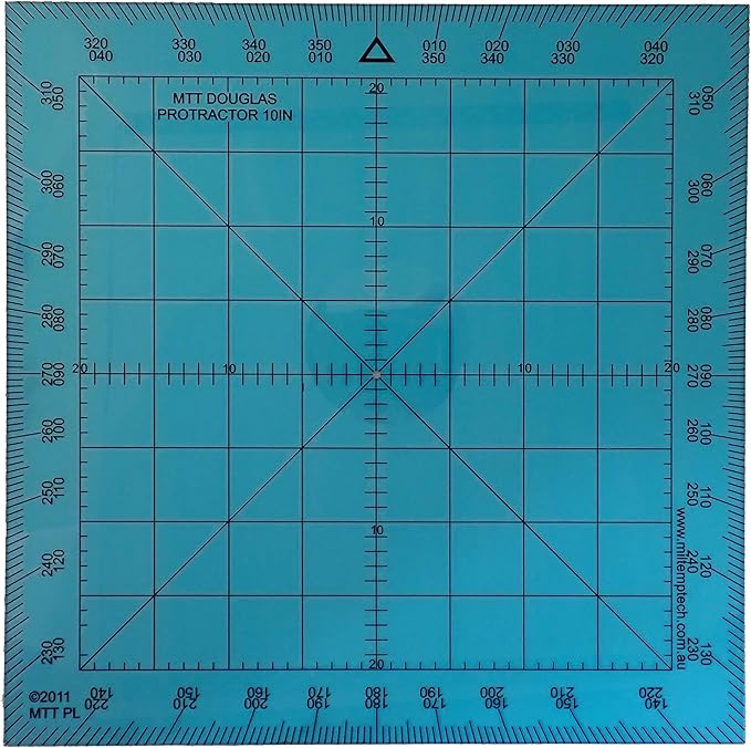 Douglas Protractor Graduated in Degrees for Angle Measurements and map Plotting for Outdoor, Marine or air Navigation, Hiking, Orienteering and Survival
