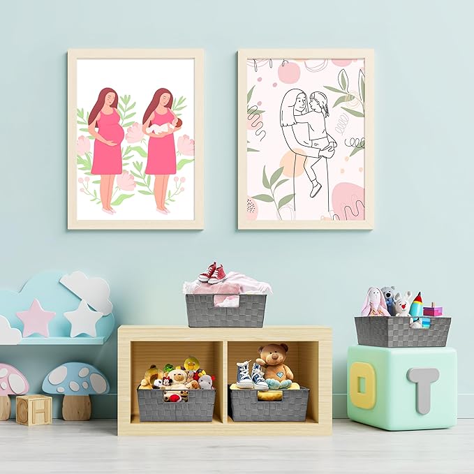 Sorbus Set of 3 Large Storage Baskets for Organizing, Mesh Hand-Woven Design, Linen Closet Organizers and Storage, Organizer Storage Baskets for Shelves, Organizers and Storage ( Gray)