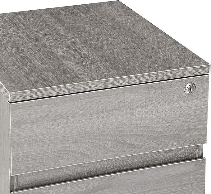 Techni Mobili Rolling Lock and Storage 2 Drawer Vertical Filing Cabinet, 15.75" L x 17.75" W x 23" H,Grey