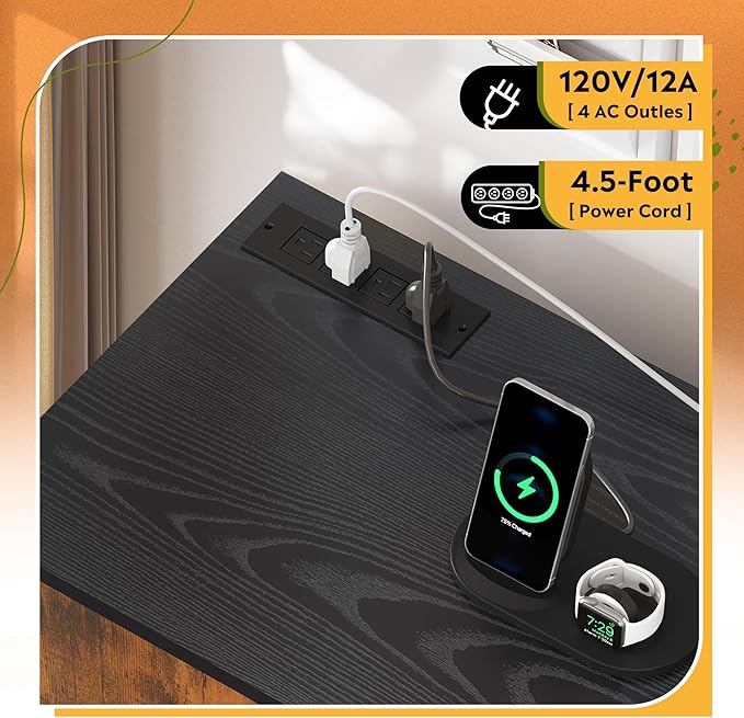 DEVAISE File Cabinet with Charging Station, 1 Drawer Rolling File Cabinet, Locking Filing Cabinet for Home Office, Wood Printer Stand with Storage, Rustic Brown