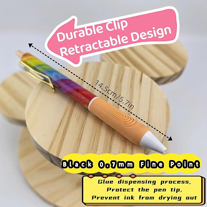 Fengtaiyuan Rd01GelB, Retractable Gel Ink Rollerball Pens, Black Ink, Fine Point, 0.7mm, 18 Count, Writting Pens, Smooth (Rd01GelB)