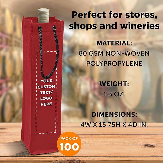 DISCOUNT PROMOS Non-Woven Vineyard Two Bottle Wine Bags