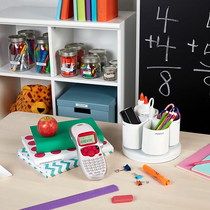 DYMO LetraTag LT-100H Handheld Label Maker ABC Keyboard Label Printer with Easy-to-Use, 13 Character LCD Screen Great for Home & Office Organisation Pink