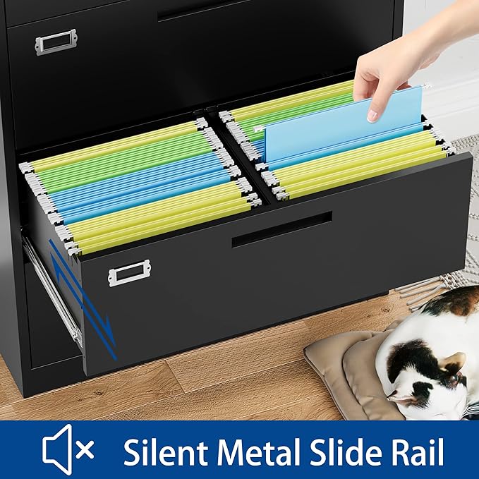 Lateral File Cabinet with Lock, 3 Drawer Large Metal Filing Cabinet,Home Office Lockable Storage Cabinet for Hanging Files Letter/Legal/F4/A4 Size-Assembly Required