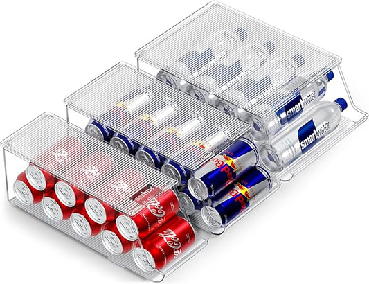 Sorbus Fridge & Pantry Can Organizer - 3 Size Dispenser for Standard, Skinny Cans & Water Bottles