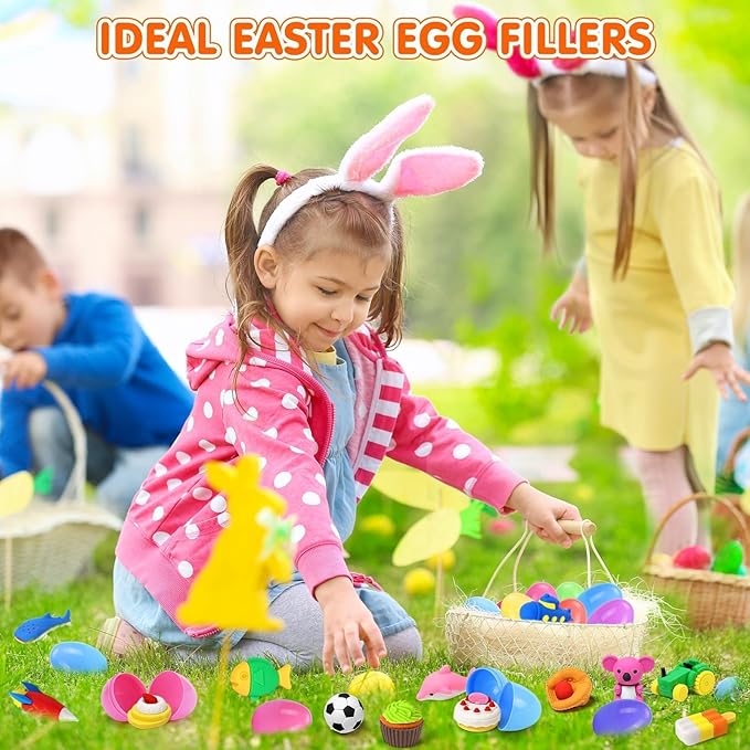 40 Pcs Animal Erasers Desk Pet for Kids 3D Puzzle Pencil Eraser Treasure Box Toy for Classroom School Prize Kids Party Favors Back to School Supplies Easter Egg Fillers Goodie Bag Stuffers Gift