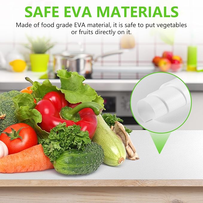 White Shelf Liners for Kitchen Cabinets Non Adhesive Drawer Liner for Bathroom Waterproof Refrigerator Liners for Shelves Fridge Plastic Mats Cabinet Cupboard Liner 17.5 x 236.2 Inches x 2 Rolls