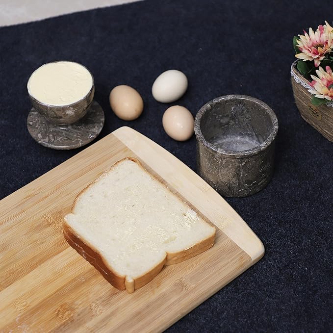 Butter Crock With Lid- Perfect Butter Keeper Crock- Classic Butter Bowl- Stylish French Butter Keeper - Purely Handcrafted Natural Marble - (Gray Oceanic)
