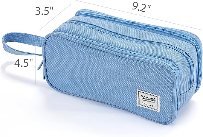 Pencil Case Pouch Box Bag School Supplies Girls Boys Kids, Cute Preppy Stuff Big Capacity Aesthetic Pen Organizer, Back to College Stationary, Cornflower Blue, Extra Large Style, 2300ml